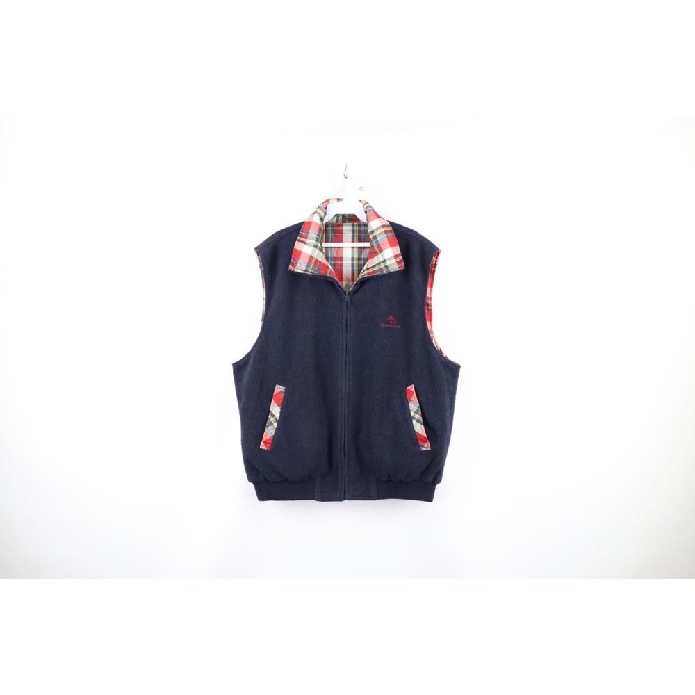 Vintage 90s Pierre Balmain Mens Size XL Faded Spell Out Reversible Vest Jacket